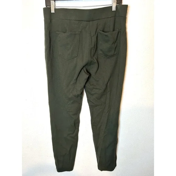 Style & Co Seamed Ponte Leggings Pants L Olive Green Comfort Waist Stretch - Picture 6 of 7